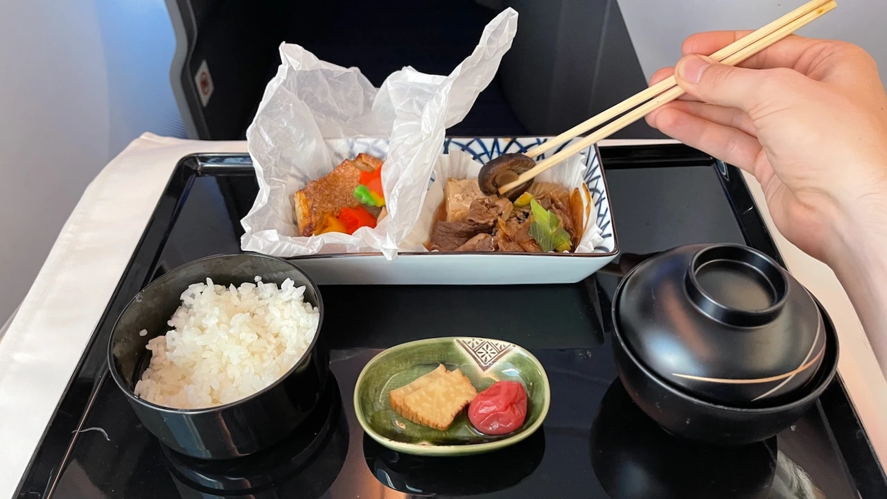 ANA Business Class in-flight main course meal
