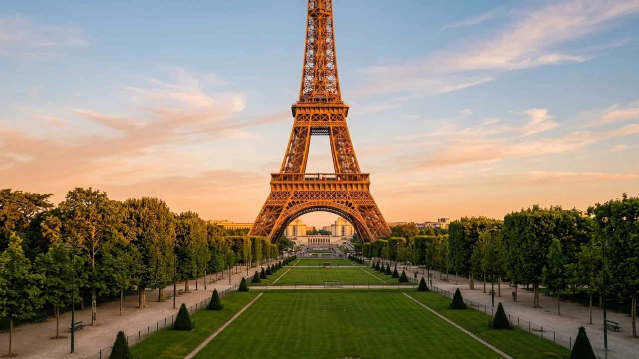 Eiffel Tower at golden hour