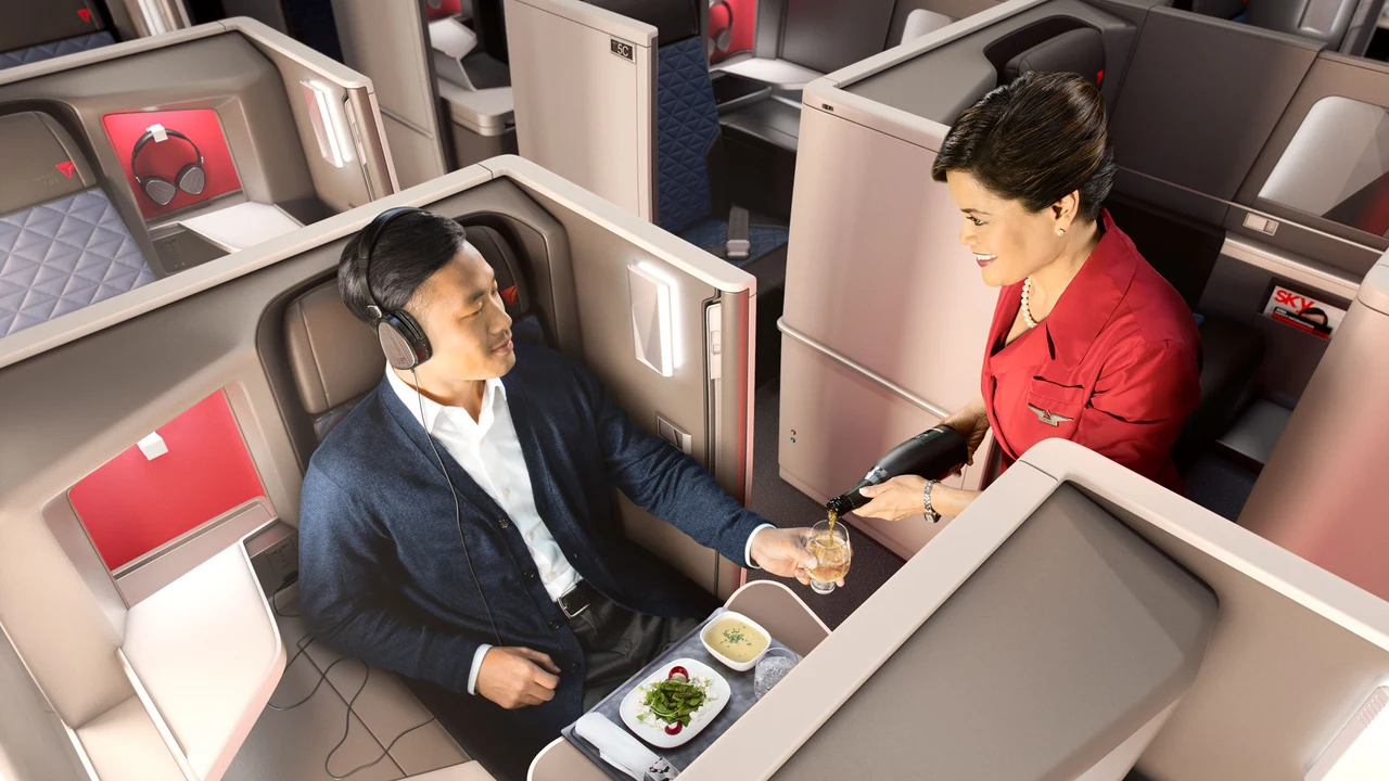 Delta One Suite A350 with privacy door