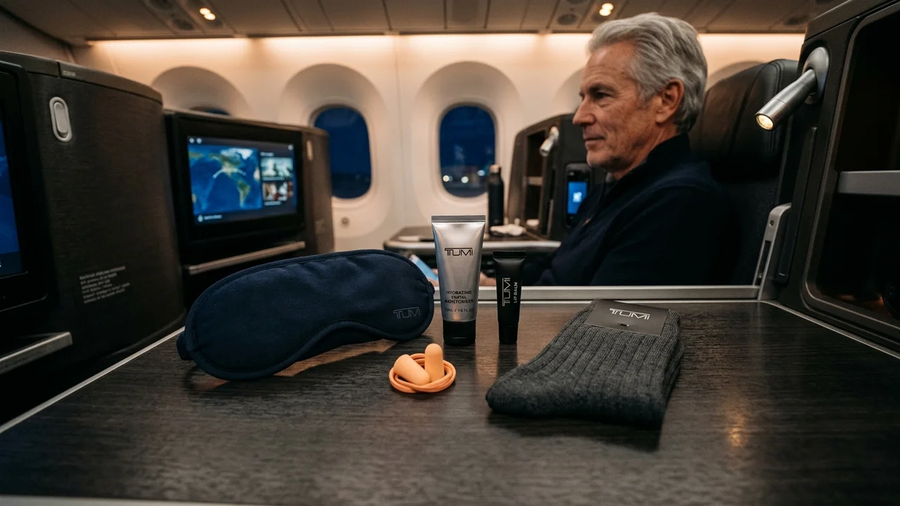 Delta TUMI amenity kit contents