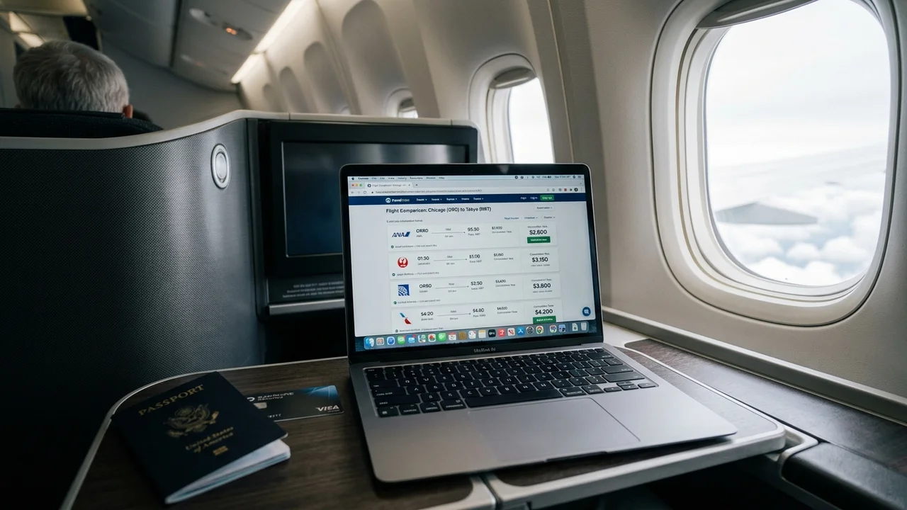 Credit card and passport on itinerary