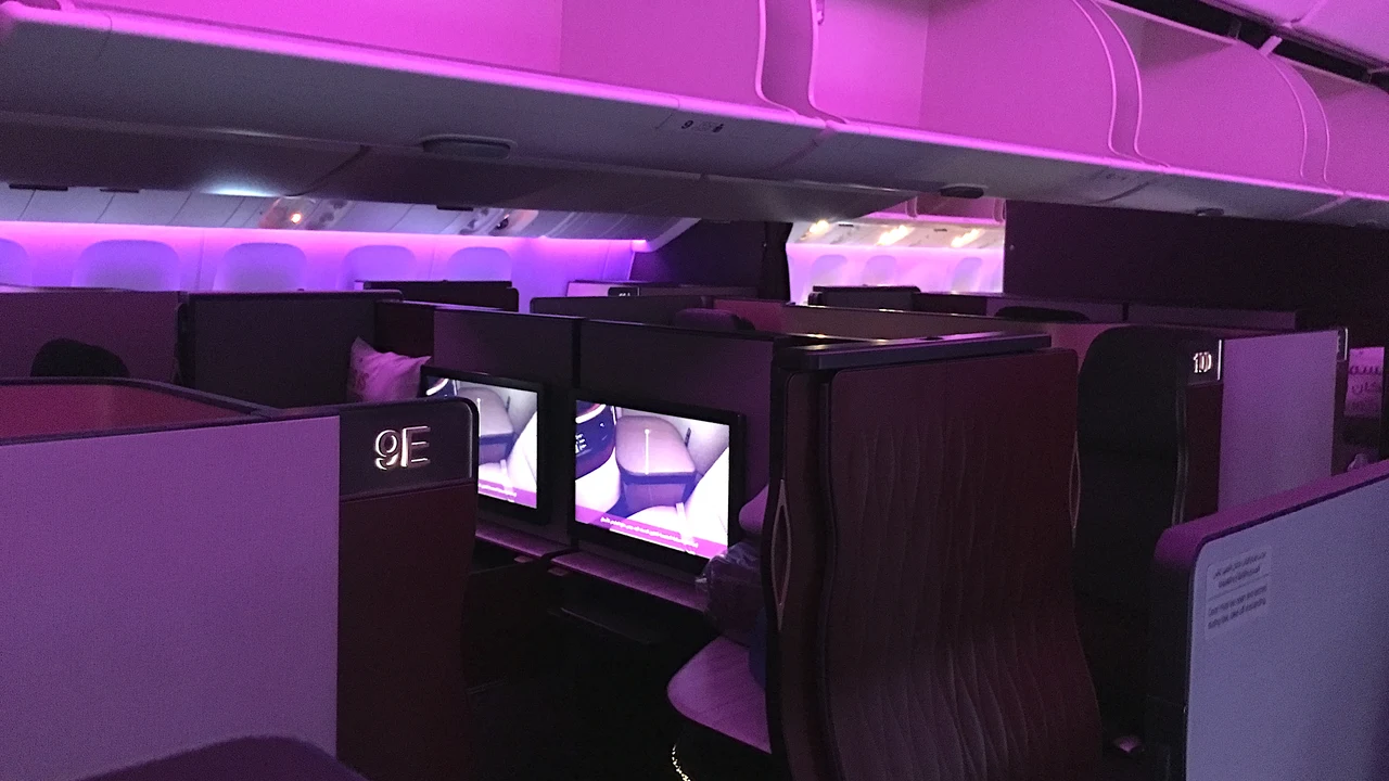 Qatar Airways QSuite with privacy door
