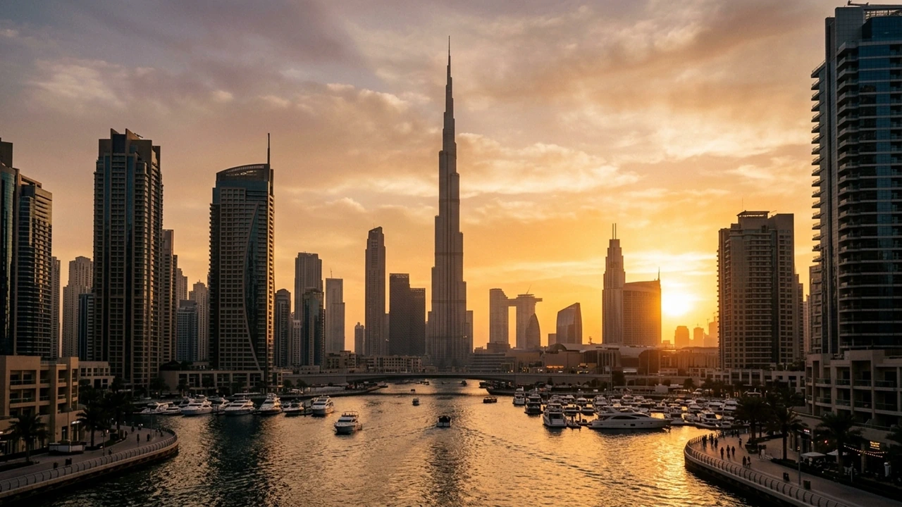 Dubai cityscape and Middle Eastern flight connections