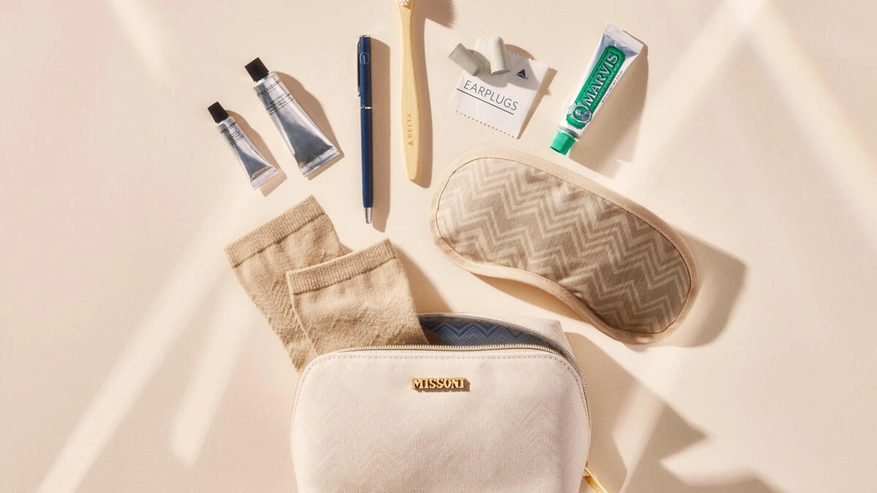 Delta One Missoni designer pouch with Grown Alchemist skincare