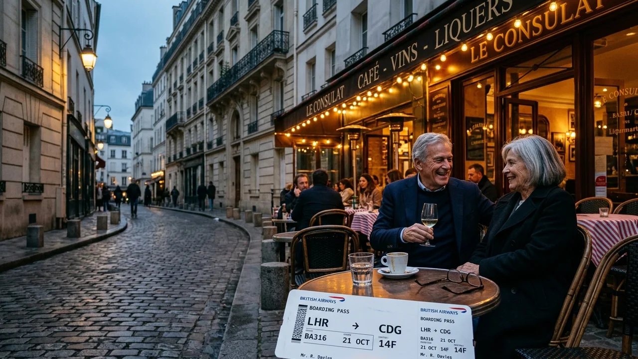 Parisian street at dusk