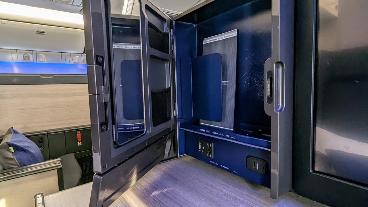 ANA The Room business class suite with spacious luggage storage