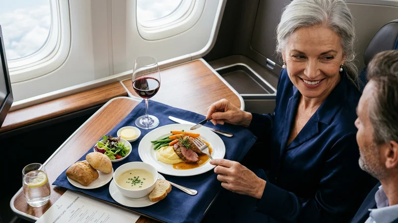 Business class French cuisine