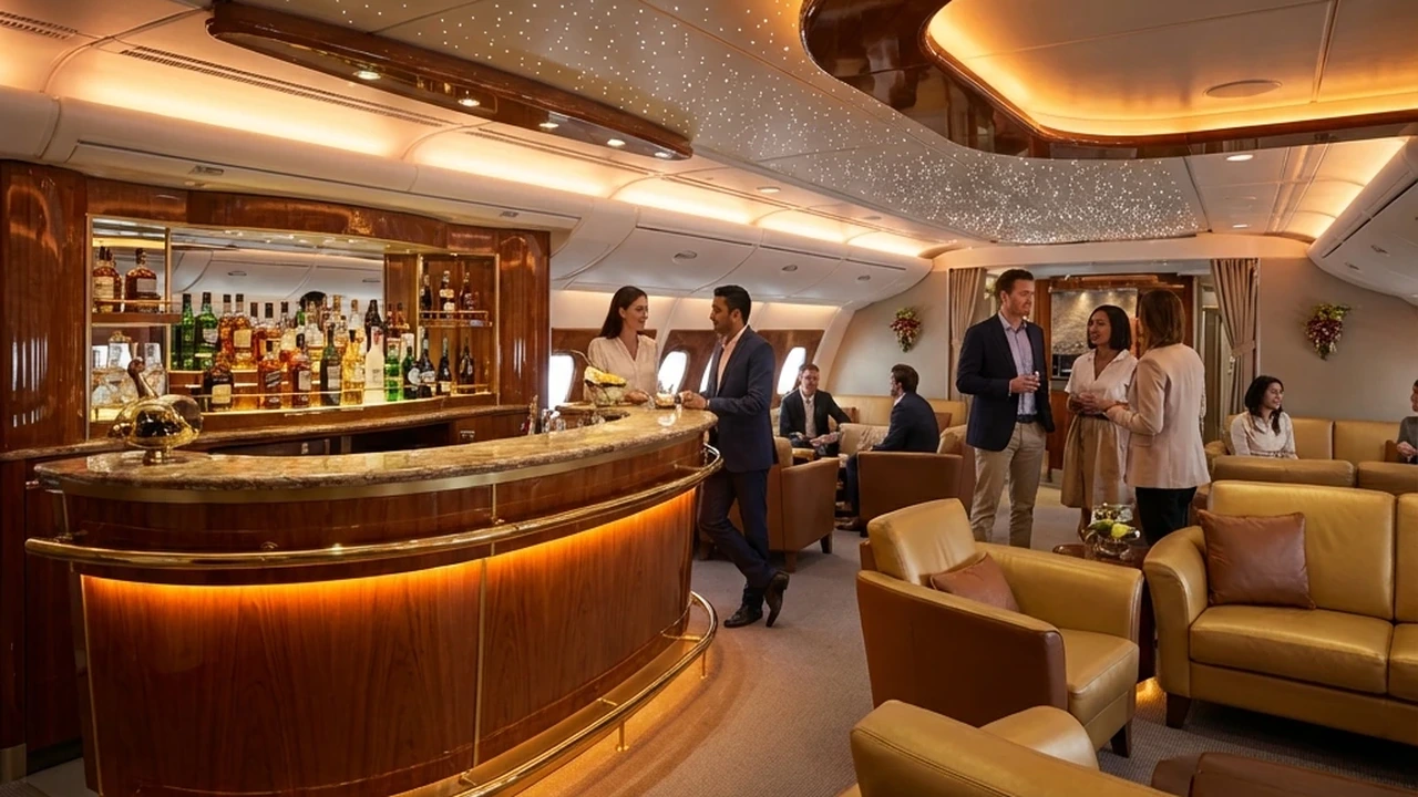 Emirates A380 onboard bar and lounge
