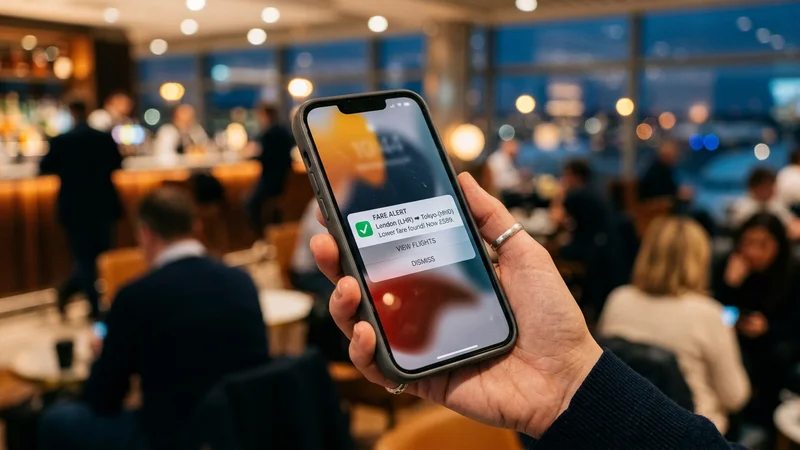 Fare alert notification on smartphone
