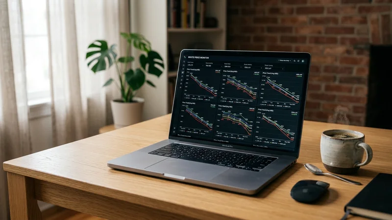 Price tracking dashboard on laptop