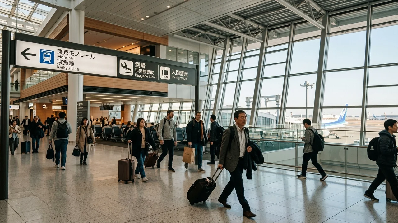 Tokyo Haneda Airport international arrival hall and transport connections