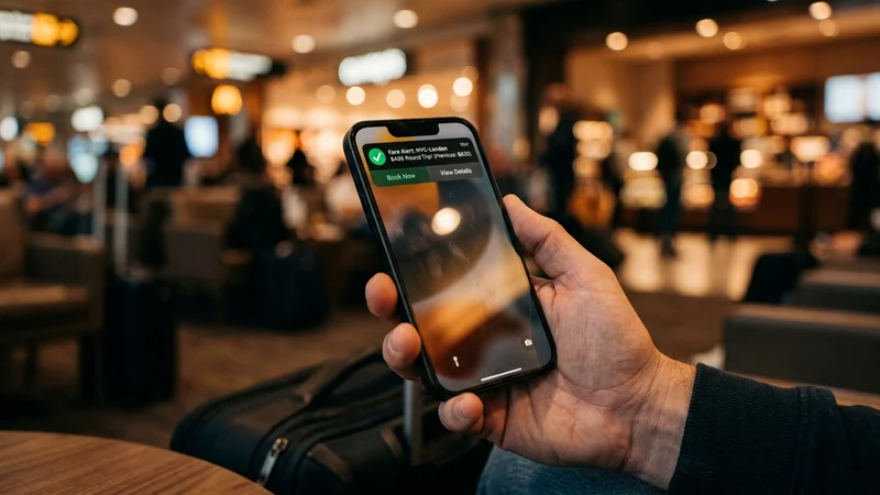 Fare alert notification on smartphone