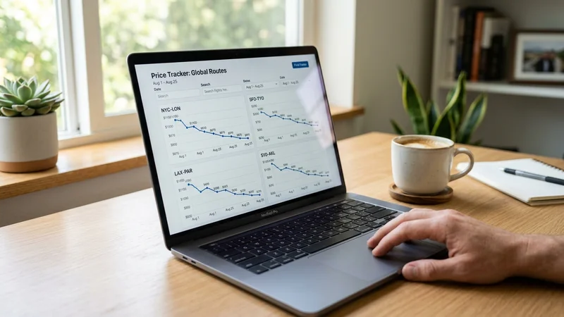 Price tracking dashboard on laptop