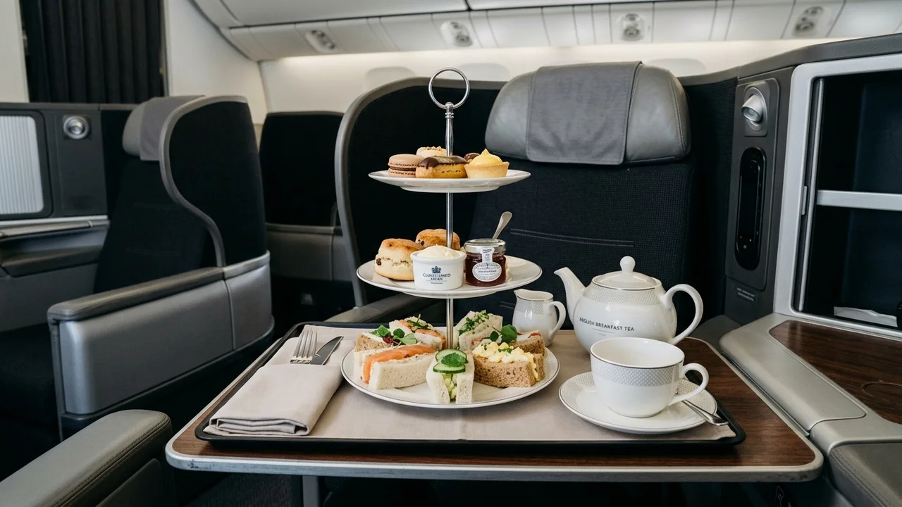 British Airways business class afternoon tea