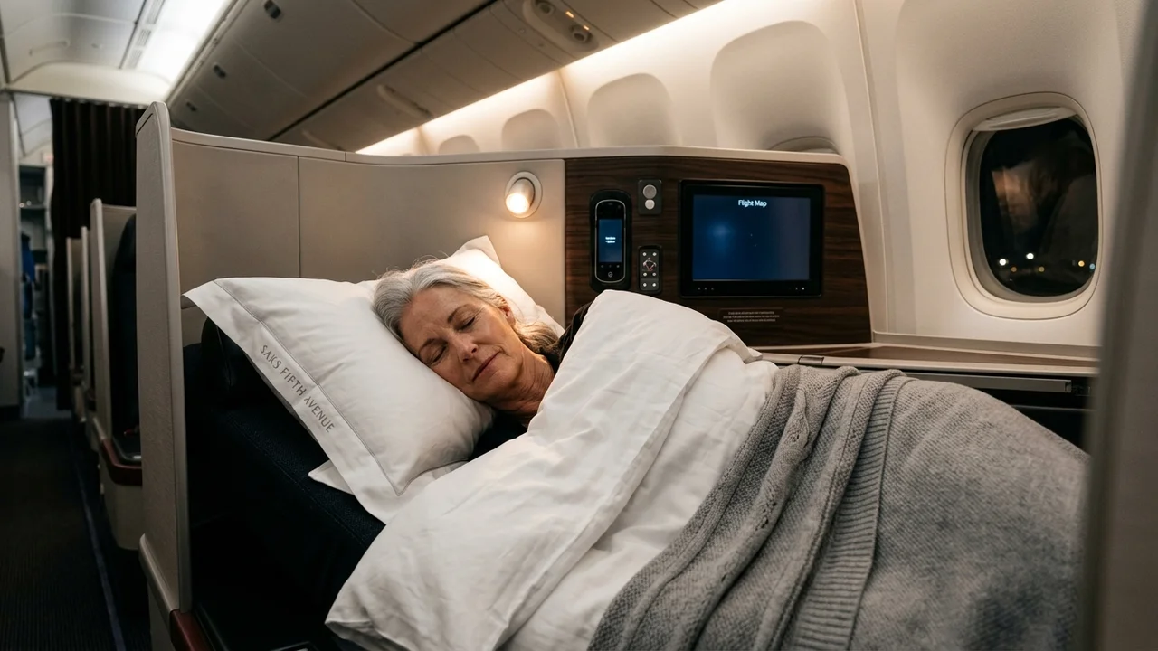 Polaris bedding set on lie-flat seat