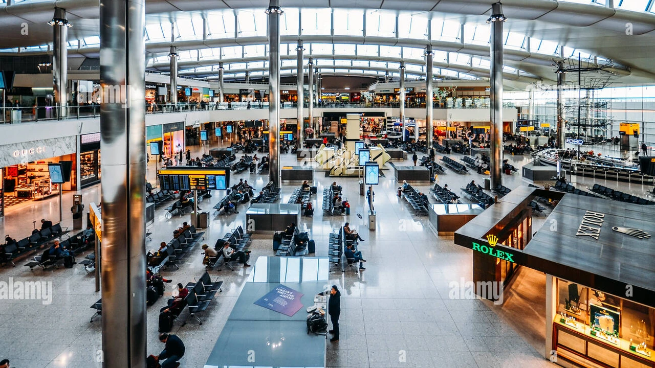 London business district and departure terminals