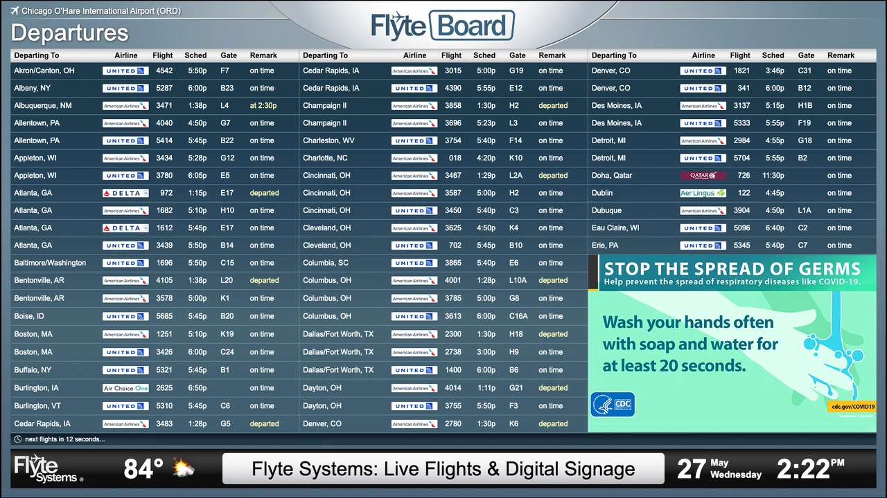 Flight departure board tracking weekend flight schedules
